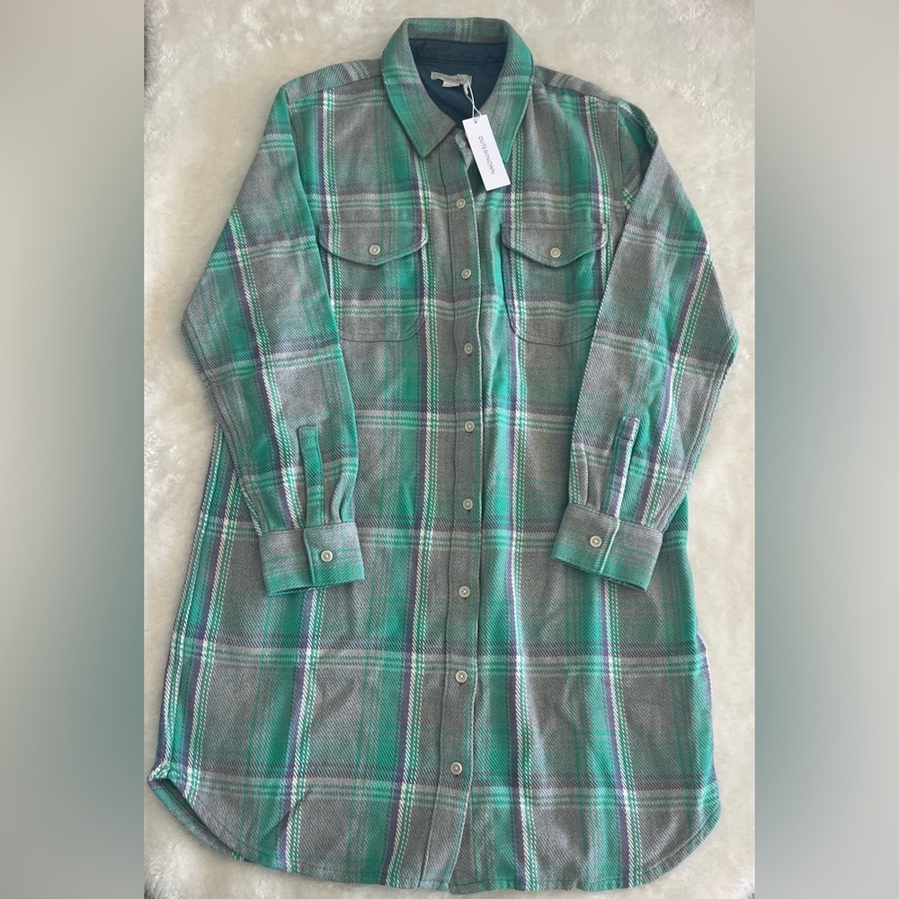 Outerknown Blanket Cotton Flannel Shirt Dress - Picture 3 of 8